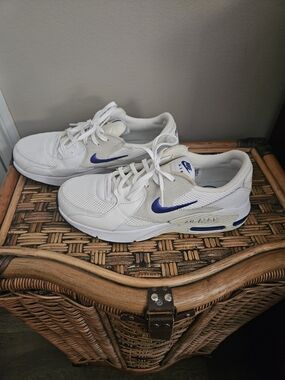 Nike Air Max Women's White Sneakers with Blue Swoosh